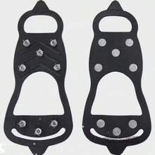 1 Pair 8-Teeth Anti-Slip Shoe Covers, Secure Fit Design For Stable Traction, Ideal For Winter Snow Activities, Outdoor Snow Boots, Hiking And Light Climbing - Black - View 5