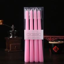 12pcs/4pcs Home Emergency Red & White Candles, Classic Romantic Candlelight Dinner, Smokeless Long Stem Candle Holders, Party, Christmas, Halloween - Multicolor - View 5