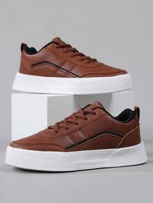 Lässige Sneaker Schuhe für Damen, Schnürschuhe aus Leder für Sport, modische Rundkappenschuhe mit niedrigem Schaft, modische atmungsaktive Schuhe für Studenten, Skateboarding, geeignet für Studenten, leichte EVA-Sohle