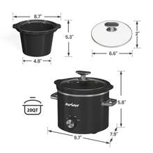 2 Quart Slow Cooker, Small Slow Cooker With Removable Ceramic Pot, Slow Cooker Food Warmer With 3 Heating Settings & Dishwasher  Glass Lid - View 8