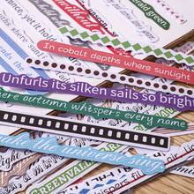 40 Stücke lange Streifen Vintage Aufkleber mit englischen Worten für Scrapbooking, Junk Journals, Dekoration, Feiertage, Weihnachten, Halloween, Valentinstag