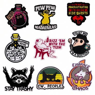 Cute Embroidered Bear Patch, Iron-On Sewing Applique, DIY Clothing Accessories