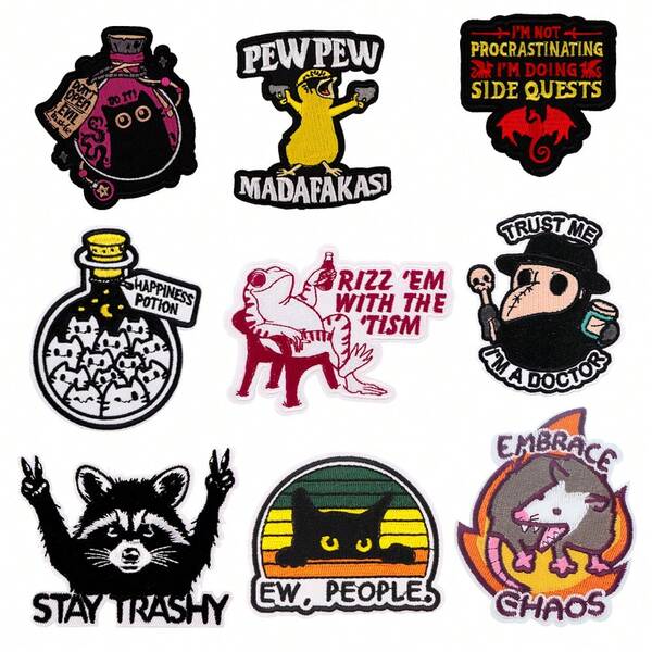 Cute Embroidered Bear Patch, Iron-On Sewing Applique, DIY Clothing Accessories