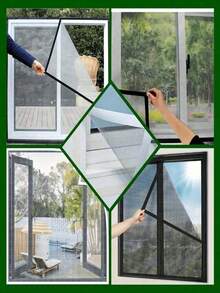 1Set Magnetic Screen Door(Send Thumbtack), Door Screen Magnetic Closure-Keeps Bugs Out Let Breeze In, Heavy Duty Mesh - Pet And Kid Friendly, Works With Front Doors, Sliding Doors - Multicolor - View 12