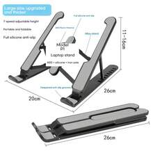 1pc New Ergonomic Aluminum Laptop Stand, Desktop Riser With Cooling, Foldable Height Adjustable Portable Support, Essential For Office, Gaming, Library, Writing Papers, Suitable For Students, Office Workers, Gamers, Researchers, Applicable In Office, Library, Study, Bedroom, Business Trip