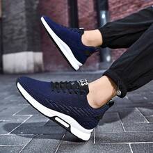 Men Elevator Sneakers Invisible Height Increasing 2.4 Inches Taller Elevator Sports Women Mesh Breathable Outdoor Casual Lace Up Fashion Shoes-2025 - Màu xanh lam - Xem 6