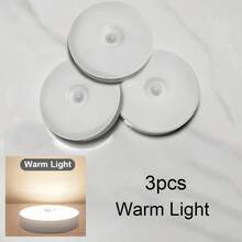 USB Rechargeable LED Motion Sensor Night Light | Bedroom Bedside/Bathroom/Hallway/Stairway Lamp | Auto On/Off Lighting | Low Voltage Design | Minimalist Round Small Nightlight - Multicolor - View 13
