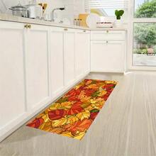 1pc Crystal Velvet Kitchen Rug, Modern Simple Non-Slip Washable Decorative Entrance Mat
