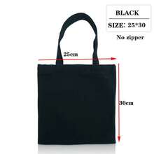 Bolso plegable de lona de algodón para comestibles, bolso de mano de tela portátil, organizador de tela, bolsa de compras con características de almacenamiento, Color negro G9KN - 33x36-gris-cremallera - Ver 6