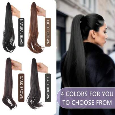 Peluca de cola de caballo de fibra sintética y pinzas para el cabello de 18 pulgadas para disfraz de Halloween - Fácil de usar