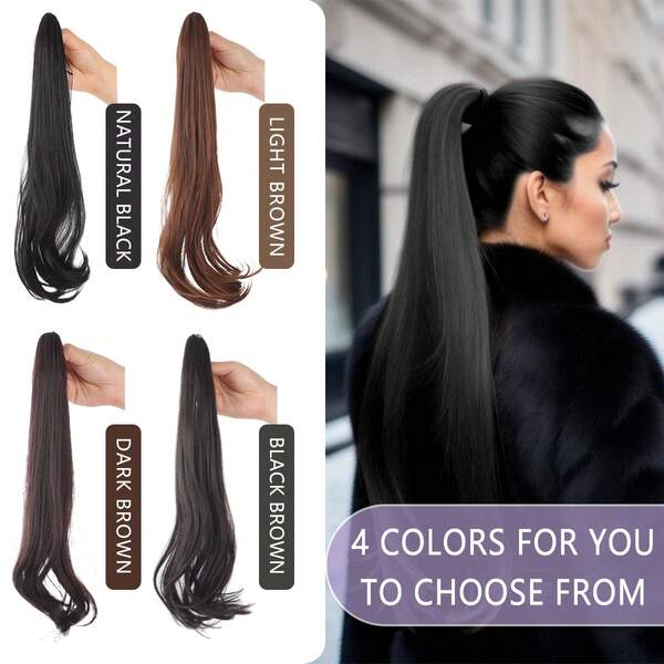 18 Inch Halloween Daily Outfit Hair Clips & Synthetic Fiber Ponytail Wig - Easy To Wear