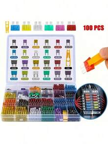 60pcs [Auto Fuse Kit] Standard And Mini Blade Auto Fuse Assortment Kit| Fuses Automotive For Marine, RV, Camper, Boat, Truck - 汽車絲插件-60個 - 查看 5