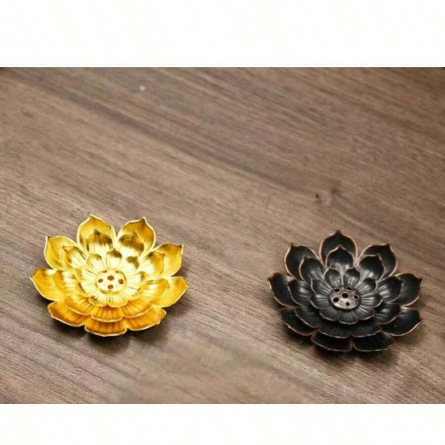 1pc Lotus Flower Incense Holder, Zen Style Incense Stick Holder, Home Decor Incense Burner Tray