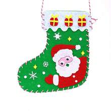 2 Stücke Weihnachtsdekoration - Weihnachtsmann Mini Socken, Weihnachtsbaum Hängedekoration, Weihnachtsstrumpf Geschenktüten, Weihnachtstüten, Frohes Neues Jahr 2025 - Verschiedenfarbig - Übersicht 8