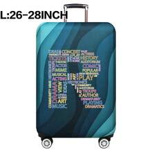 弹性行李箱套旅行箱套，带文字字母印花，适用于 18 至 32 英寸行李保护套，适用于户外旅行商务时尚图形图案，适用于男女旅行配件涤纶行李箱学生返校用品袋，适用于学校配件，行李保护器返校用品大学宿舍学生必备品，适用于男士女士假期旅行必备品户外包，适用于学校配件 - 藍色 - 查看 7