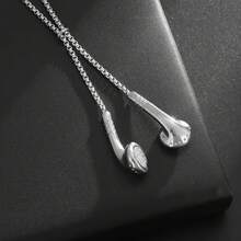 Simple Zinc Alloy Fashion Daily Jewelry Earphone Pendant Necklace - 銀色 - 查看 7