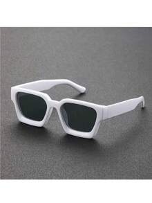 1pc Retro Fashion Square Oversized Fashion Glasses, Thick Frame Eyewear For Women, Suitable For Bars And Parties