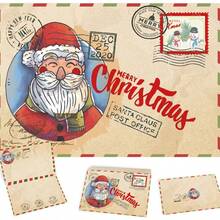 10张复古牛皮圣诞贺卡，复古圣诞礼品卡，可爱卡通贺卡，附祝福语，1张卡片+1张纸条，卡通圣诞贺卡，适合赠送给家人朋友，圣诞节 - 均碼 - 查看 14