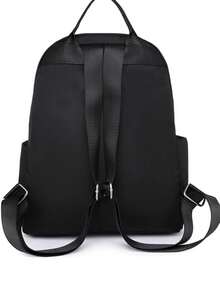 双肩包女新款菱格大容量旅行时尚全包休闲包牛津布女背包 - 黑色 - 查看 4