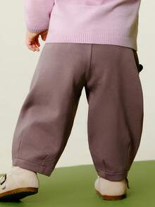 mini bala Girls Balloon Pants Soft Comfortable Cute Versatile Fall Everyday Pants - Dark Purple - View 3