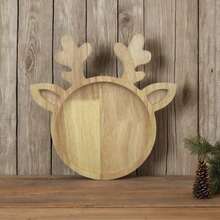 1/8PCS Christmas Wooden Serving Tray, Wooden Serving Platter, Elk Shape Serving Tray, Christmas Hat Shape Tray, Roasted Meat Tray, Snack Fruit Salad Tray, Kitchen Plate, Christmas Gift, Housewarming Wedding Gift