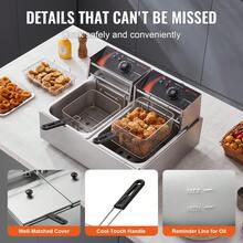 Commercial Electric Deep Fryer, Countertop Deep Fryer, Dual Removable Tanks - 查看 6
