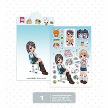 1PC可爱少女角色贴纸千年少女手账原创卡手机动漫动画 - 彩色 - 查看 6