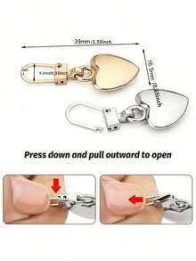 5-Piece Heart-Shaped Zipper Puller, Universal Zipper Replacement Puller, Suitable For Down Jackets, Backpacks, Handbags, Coats, Multi-Color - Multicolor - View 2