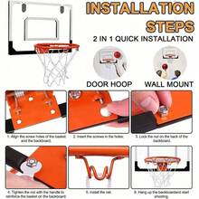 1 Stück MINI Basketball Korb mit 4 Basketbällen, Wandmontage Mini-Basketballkorb, Indoor/outdoor Leiser Basketballkorb Mit Hoher Elastizität Und Leichtigkeit, Geeignet Für Verschiedene Indoor-aktivitäten, 40*30cm