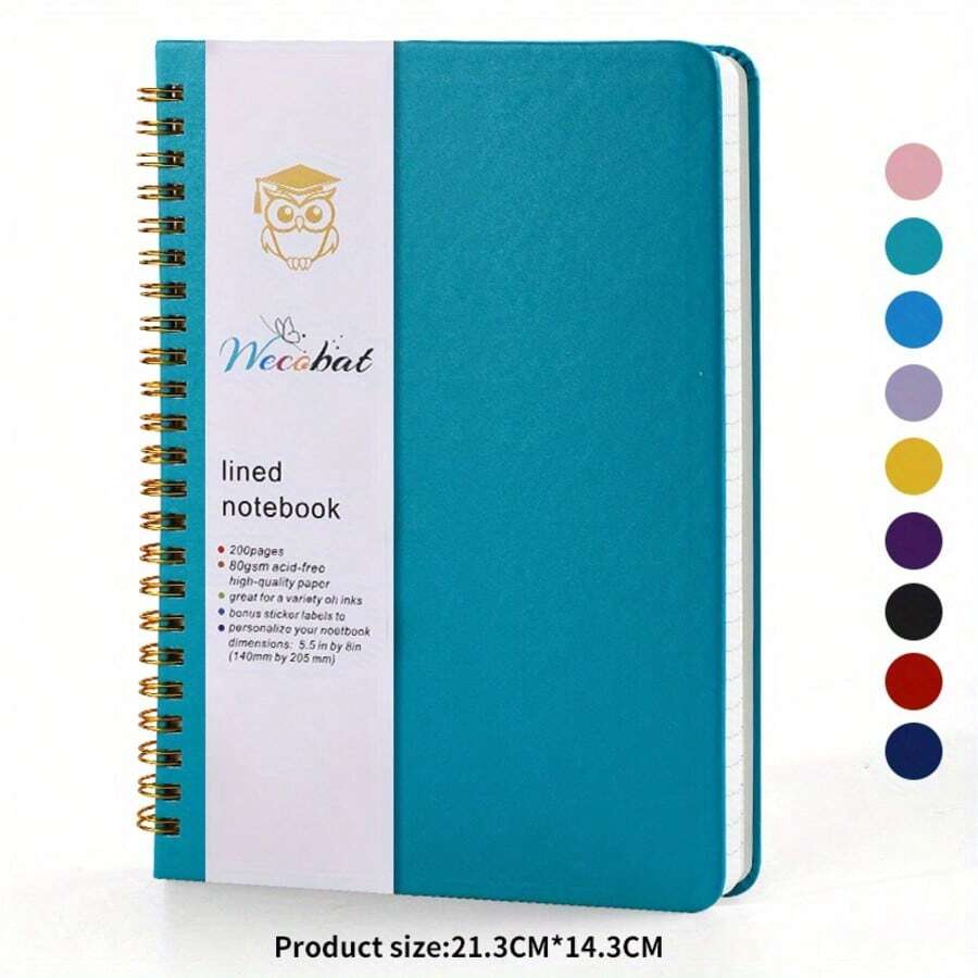 160 Pages 1 Piece A5 Hardcover Notebook With Dotted Line Inner Pages Business Office Memo Pad Student Creative Notebook 8.27 * 5.71 Inches Writing / Black / Yellow / Pink / Green / Blue / Red / Purple / Orange