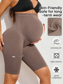 1pc Maternity Belly Support Shorts, Breathable Stretchy, Comfortable For Pregnancy, Casual Home Wear And Daily Outfit