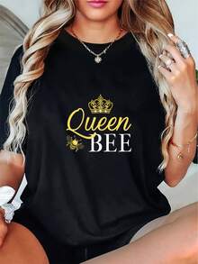 Fashion Tshirt Queen Bee Graphic Beekeeper Hive Beekeping Honey Bee Lover T-Shirt - Đen 13 - Xem 1