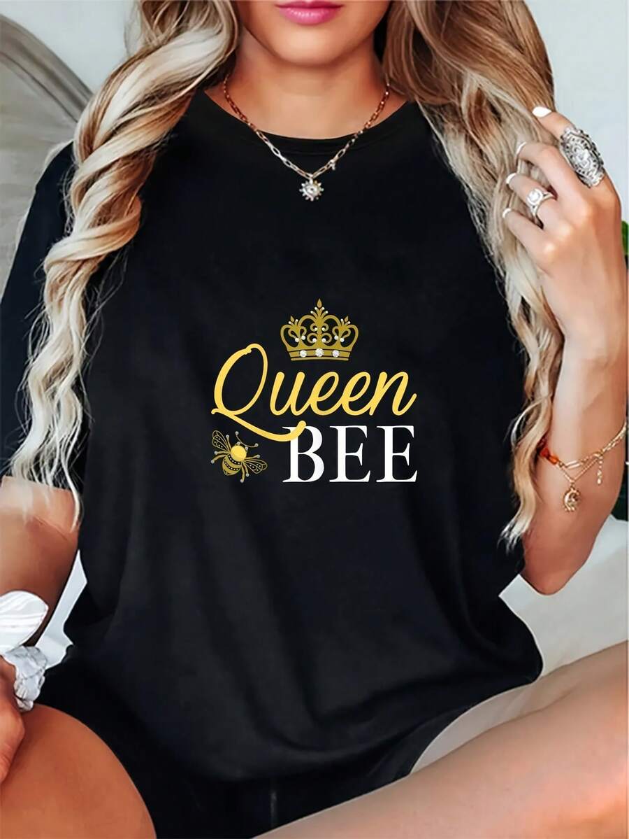 Fashion Tshirt Queen Bee Graphic Beekeeper Hive Beekeping Honey Bee Lover T-Shirt - Đen 13 - Xem 1