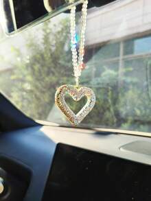 Colgante de coche - Precioso colgante decorativo de espejo retrovisor de coche con cristales brillantes - Accesorios colgantes lindos para coche - La cadena de cristal se puede usar para el espejo retrovisor, el salpicadero o la puerta del coche - Regalo de coche para niñas, brillantes rhinestones, decoración interior juguetona, decoración de alta calidad