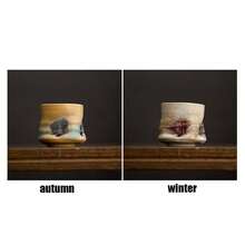 Taza de café de cerámica, taza de cerámica gruesa con cambios en el horno, taza sofisticada de alta gama, sensación lujosa de alta calidad, taza individual creativa y retro para volver a la escuela - multicolor - Ver 19