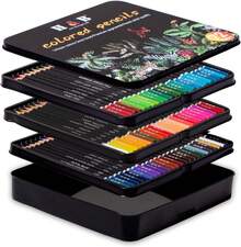 Set de Arte Profesional,Sebami 72Pcs Lapices de Colores Profesionale, Suministros de Arte en Estuche de Hierro Portátil,Regalo para Principiantes y Artistas, Niños y Adultos(72 PCS) - 1 - Ver 8