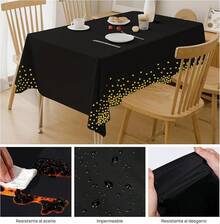 10pcs Manteles Desechables para Mesa Redondos,84 Pulgadas,Mantel para Mesa de Banquetes, Eventos y hogar,Tablón,Mantel de PEVA, Impermeable, Resistente al Desgaste (Negro, 213cm Redondo) - Negro - Ver 8