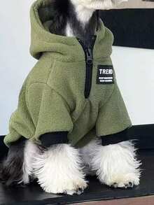 PETSIN 1pc LANGXINGCS Thickened Pet Hoodie, Soft And Comfortable Anti-Shedding Fabric, Hooded Warm Sweatshirt For Cats And Dogs, Suitable For Medium And Small Breeds Like Schnauzer, Pomeranian, Poodle In Autumn/Winter