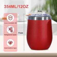 Vaso térmico, acero inoxidable 12oz, forma de huevo, vaso isotermo - Verde - Ver 2