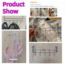 Gancho de puerta de gabinete de acero inoxidable audaz con 5 ganchos, gancho trasero de 5 ganchos sobre la puerta, colgador de baño, soporte de almacenamiento de ropa y toallas - 1 - Ver 6