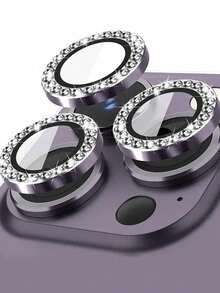 3pcs Colorful Rhinestone Camera Lens Protector Film For Apple 17/17Air/17pro/17promax/16/16pro/16plus/16promax/16 14 Pro 6.1 Inch /14 Pro Max 6.7 Inch, Embedded Artificial Diamond Shiny Camera Cover Tempered Glass For Apple 14 Pro Max /14 Pro/15/15Promax/15Pro [Perfect Fit] - Artificial Diamond Multicolor - Purple - View 11
