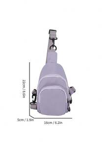 紫色尼龙迷你运动胸包/手机袋 - 紫色 - 查看 3