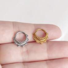 1pc Elegant Nose Rings Stainless Steel Round Thorns Nose Rings Cartilage Hoop Earrings Segment Septum Clickers Piercing Men Women Jewelry