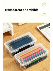 4 - Pack Clear Plastic Storage Boxes – Stackable, Transparent Organizers! Perfect For Home, Office, School. Store Stationery, Crafts, Small Items. Durable, Space - Saving Design. Ideal For Organizing Enthusiasts, Students, & Busy Professionals.