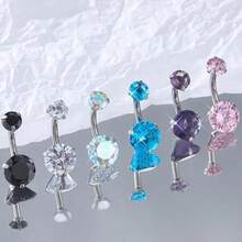 1/6 Pc Elegant Stainless Steel Zirconia Huggie Earring For Cartilage, Helix, Tragus, Nose, Septum, Lip - Sexy Style, Versatile Piercing Accessory