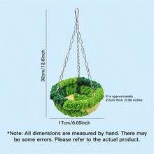 1pc Parrot Nest, Forest Style Hanging Hammock Bed, Plush Nest, Small Bird Supplies, Swing, Warm Bird Nest - View 2