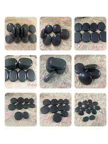 4/6 Pcs Large Hot Stone Massage Set: Professional Essential Thermotherapy Device For Relaxation And Pain Relief - No Power Required, No Batteries Required - Black - View 5
