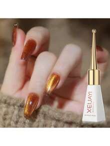 XEIJAYI 1pc 10ml Amber Magnetic Cat Eye Chrome Nail Powder Chameleon Metallic Nail Art Glitter Powder For Gel Polish DIY Home Nail Salon - Brown - View 7