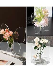 Vase décoratif papillon, ornement de bureau élégant, arrangement floral hydroponique pour salon et chambre à coucher, décoration de style Ins pour la maison, vase à fleurs, vase en verre