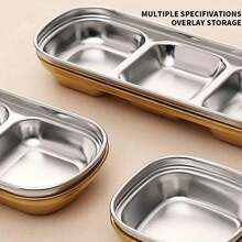 1pc Stainless Steel Korean Style Dipping Sauce Dish, Hot Pot & BBQ Seasoning Plate - Silver - View 5